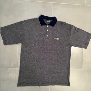 Vintage Nike Navy Blue and White Polo Shirt Classic Design